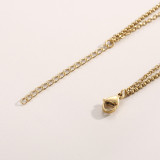 Collar colgante chapado en oro de 18 quilates de acero inoxidable con perlas Commute a granel