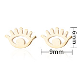 1 par de pendientes geométricos chapados en acero de titanio a la moda