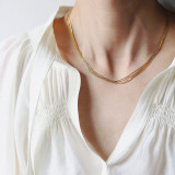 Collares en capas con revestimiento de acero de titanio de color sólido de estilo vintage