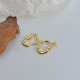 1 par de pendientes irregulares de acero inoxidable con forma de C, estilo Simple y elegante