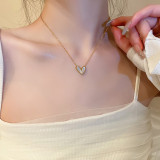 Estilo Simple Forma de Corazón Collar con Colgante de Acero Titanio Chapado Collares de Acero Inoxidable 1 Pieza
