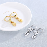 Pendientes de cadena de día de acero inoxidable a la moda, joyería Retro Simple para mujer, orejera con cadena