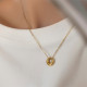 Collar Con Colgante Chapado En Acero De Titanio Redondo De Moda