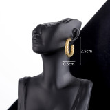 1 par de pendientes cuadrados básicos chapados en acero de titanio