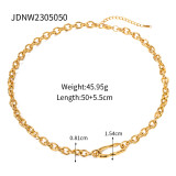 Collar chapado en oro de 18 quilates con revestimiento de acero inoxidable irregular de estilo moderno básico IG Style