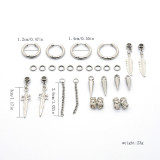 1 juego de pendientes de acero inoxidable con dragón de plumas retro punk