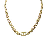 Moda Letra Chapado en acero inoxidable Collares en capas 1 pieza