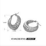 1 par de pendientes chapados en oro de 18 quilates de acero inoxidable con revestimiento redondo de estilo simple