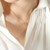 Estilo Simple Redondo Titanio Acero Collar Patchwork Collares de Acero Inoxidable 1 Pieza