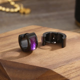 1 par de pendientes chapados en oro de 18 quilates de acero inoxidable con incrustaciones de chapado de Color sólido redondo brillante de estilo Simple