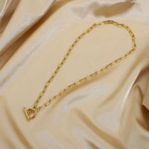 Collar de palanca de acero inoxidable de color sólido estilo clásico estilo simple elegante