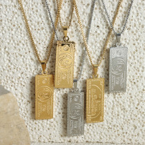 Collar chapado en oro de 18 quilates de acero titanio de color sólido de estilo simple de hip-hop a granel