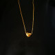 Collar con colgante chapado en oro de 18 quilates con revestimiento de acero de titanio en forma de corazón estilo IG