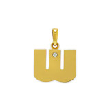 Collar con colgante chapado en oro de 18 quilates con incrustaciones de acero de titanio y acero inoxidable con letras de estilo moderno
