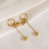 1 par de bonitos y lujosos pendientes colgantes chapados en forma de corazón de Reina con incrustaciones talladas de acero de titanio chapado en oro turquesa