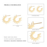 Pendientes simples de acero inoxidable Pendientes de girasol de moda