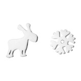 Pendientes con revestimiento de acero y titanio para árbol de Navidad, 1 par