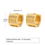 1 par de ear cuffs geométricos de acero inoxidable chapados en oro de estilo simple
