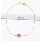 Moda Collar Redondo De Acero Inoxidable Con Incrustaciones De Diamantes Collares De Acero Inoxidable 1 Pieza