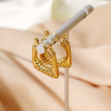 1 par de pendientes de acero de titanio geométricos estilo romano estilo Retro para mujer