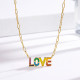 Collar de acero de titanio con letras de estilo simple a granel