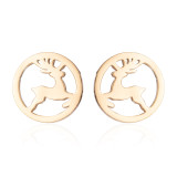 Pendientes con revestimiento de acero y titanio para árbol de Navidad, 1 par