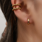 Clips de oreja de acero inoxidable en forma de C de moda que platean pendientes de acero inoxidable