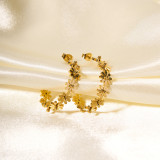 1 par de pendientes elegantes chapados en oro de 18 quilates de acero inoxidable con diseño de Margarita para mujer