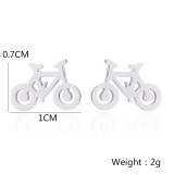 Pendientes chapados en acero inoxidable para bicicleta de moda, 1 par