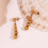 1 par de pendientes colgantes chapados en oro de 18 quilates de acero inoxidable chapado en color sólido de estilo simple