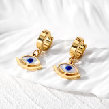 1 par de pendientes colgantes de acero inoxidable con ojo de estilo vintage