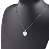 Collar colgante chapado en plata chapado en oro de acero inoxidable con forma de corazón geométrico de estilo moderno básico a granel