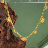 Collar chapado en oro de 18 quilates con revestimiento de acero de titanio y estilo simple estilo vintage