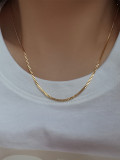 Elegante collar de cadena de metal de acero inoxidable de color sólido hip-hop