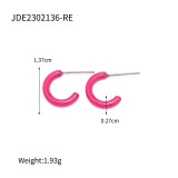 1 par de aretes de acero inoxidable esmaltados de color sólido estilo IG