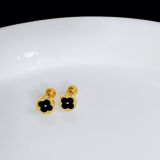 1 par de pendientes de circonita de acero de titanio con incrustaciones geométricas de estilo Simple
