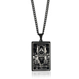 Collar retro con revestimiento de acero de titanio y acero inoxidable de Tarot