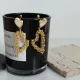 1 par de elegantes pendientes colgantes chapados en oro de 18 quilates con incrustaciones de acero y titanio en forma de corazón