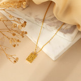 Collar con colgante Chapado en plata, chapado en oro, pulido, rectangular, estilo Simple, informal, bonito