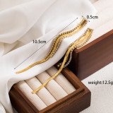 Pendientes colgantes chapados en oro de 18K con incrustaciones de cadena chapada en Color sólido, borla redonda elegante y lujosa, 1 par