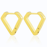 1 par de pendientes chapados en oro de 18 quilates de acero inoxidable con forma de corazón y estrella geométrica para mujer