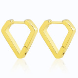 1 par de pendientes chapados en oro de 18 quilates de acero inoxidable con forma de corazón y estrella geométrica para mujer