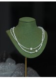 Collar geométrico de acero inoxidable con revestimiento de perlas de agua dulce de estilo simple