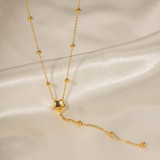 Collar largo con colgante chapado en oro de 18K chapado en acero inoxidable con estrella de estilo Simple estilo INS