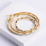 Joyería redonda grande simple al por mayor de los pendientes del acero inoxidable de la onda