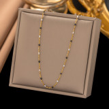 Collar chapado en oro de 18 quilates con revestimiento de acero de titanio y bloque de color de estilo simple estilo vintage