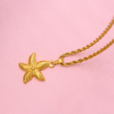 Collar con colgante de acero de titanio de estrella de mar de estilo simple a granel