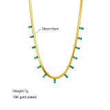 Collar geométrico de acero inoxidable de estilo simple Collares de acero inoxidable con diamantes de imitación chapados en oro