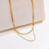 Collar plateado oro simple casual del acero inoxidable 18K del color sólido del estilo en bulto