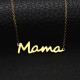 Collar De Chapado En Acero Inoxidable De Color Sólido Con Letra MAMA De Moda